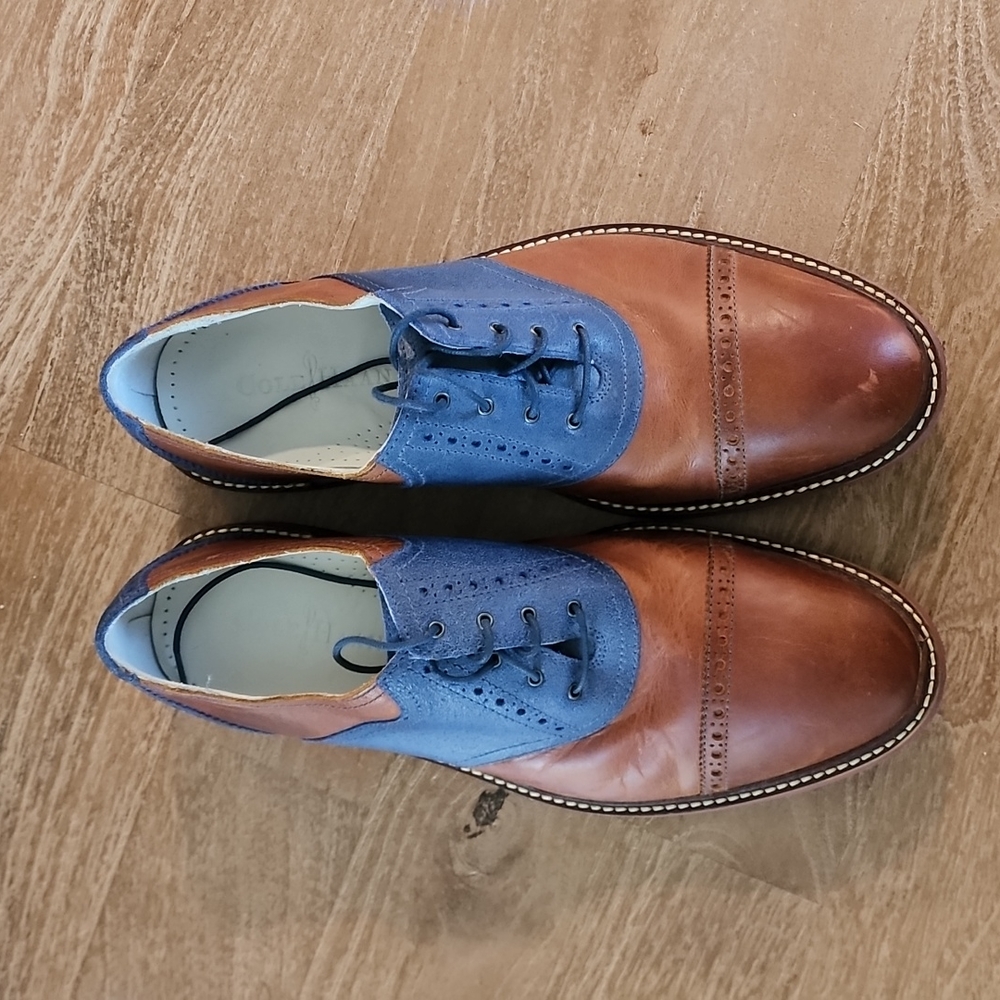 Cole Haan Brown/Blue Saddle Oxfords 9.5